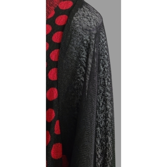 CREATION Red Polka Dot & Sheer Tunic Top Size Small NWT - Picture 2 of 9